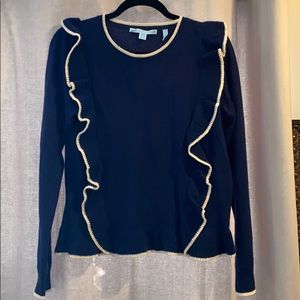 Draper James Navy and White Sweater